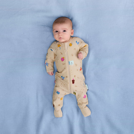 Layers Long Sleeve, birthday blobs, 1 Tog, 1 year