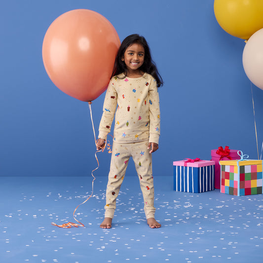 Pyjamas Long Sleeve 1 Tog, Birthday Blobs- Size 2