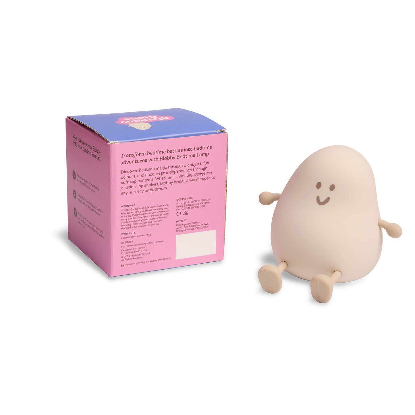 Blobby Bedtime Lamp Taupe