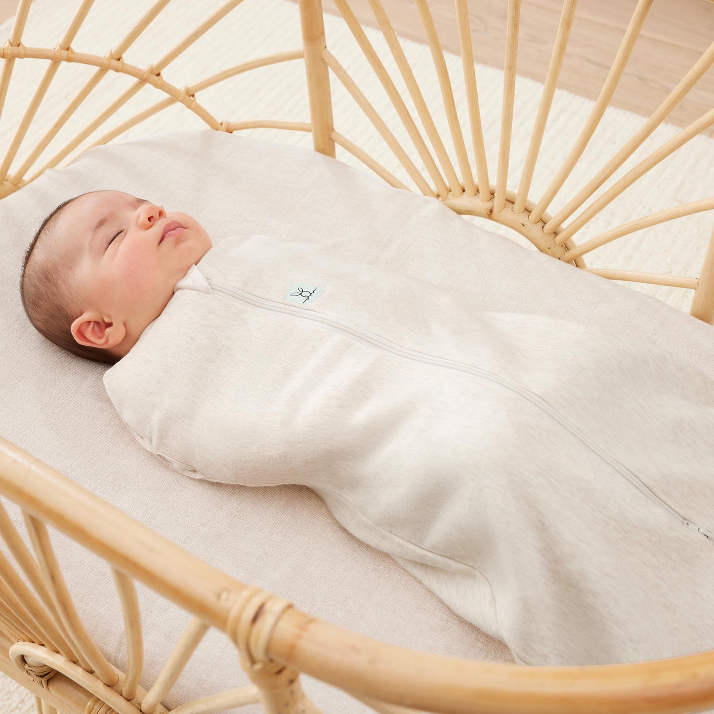 Cocoon Swaddle Bag 1.0 Tog, Oatmeal Marle- 3-6 months