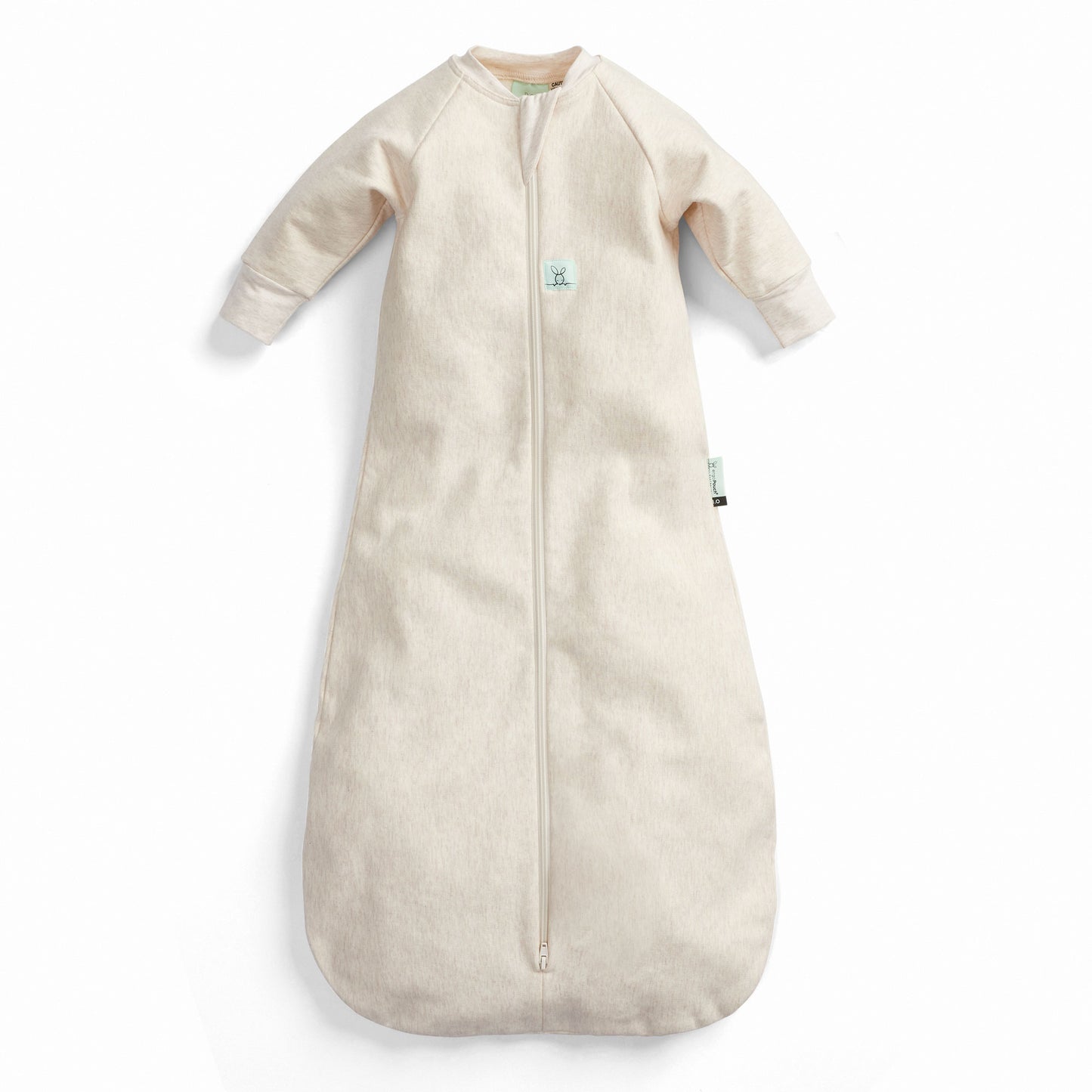 Jersey Sleeping Bag Sleeved 1.0 Tog, Oatmeal Marle- 3-12 months