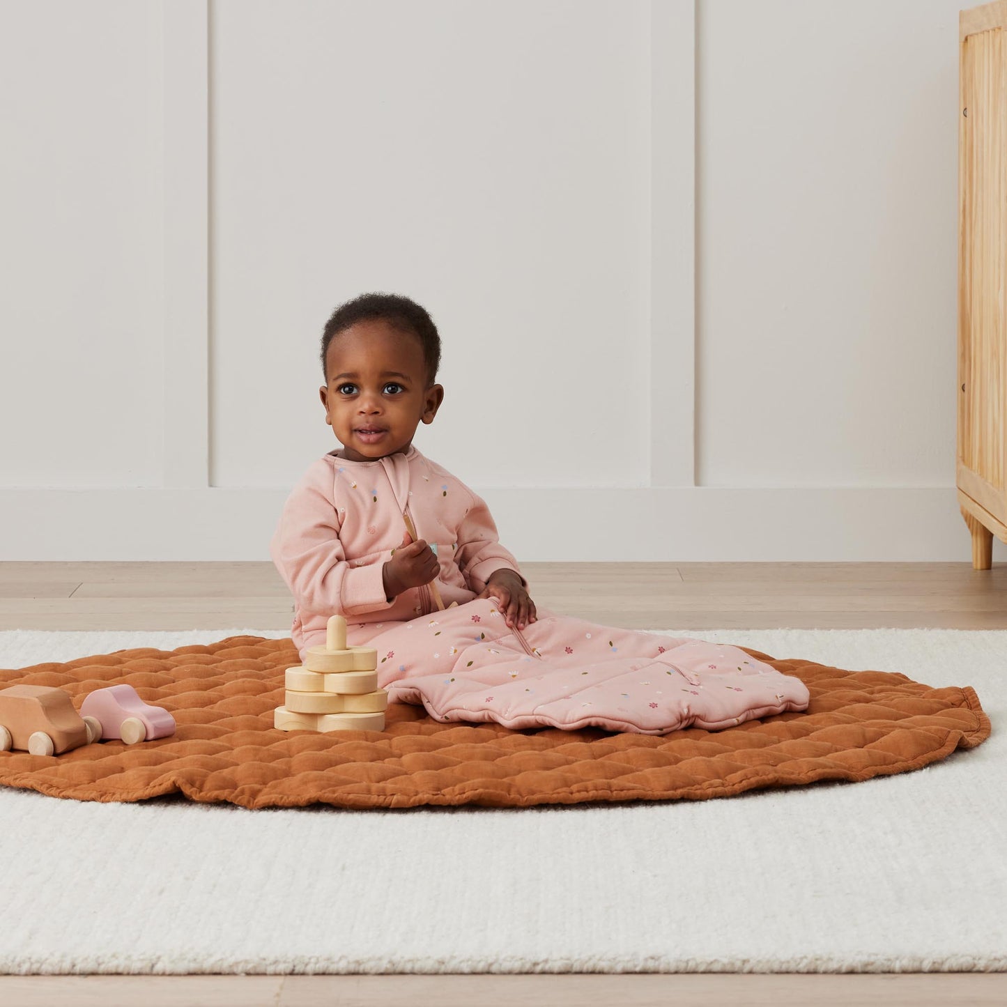 Jersey Sleeping Bag long sleeved, 2.5 tog, Daisies, 8-24 months