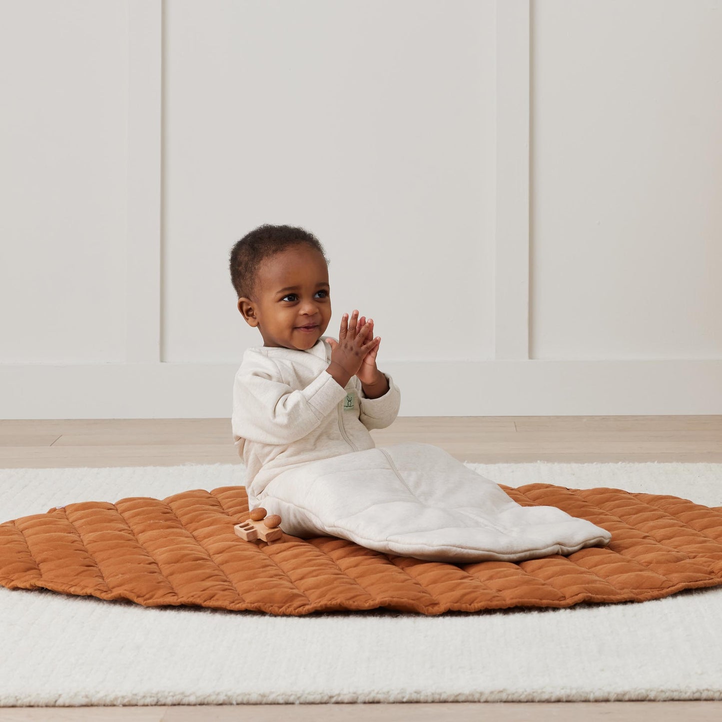 Jersey Sleeping Bag Sleeved 2.5 Tog, Oatmeal Marle- 8-24 months