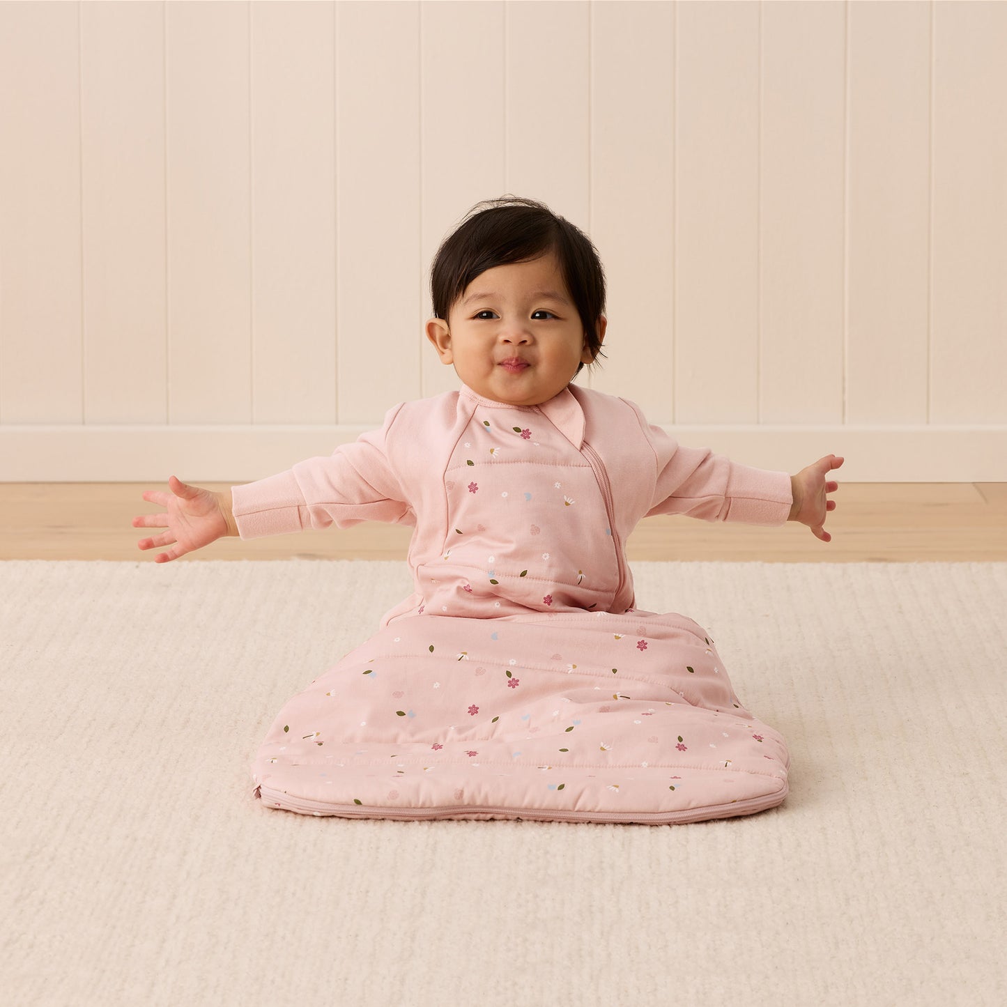 Side Zip Premium Sleeping Bag, 3.5 TOG, Daisies, 8-24 months